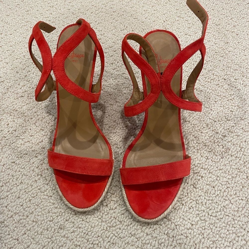 EUC Casteñer Red Suede Pumps Sz. EU 37 US Size 7.5
